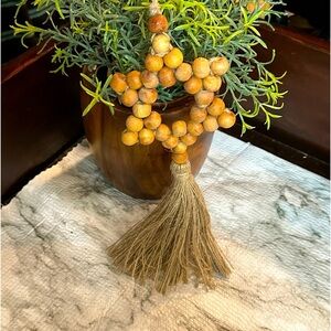 Rustic Boho Wooden Bead Tassel Decor‎